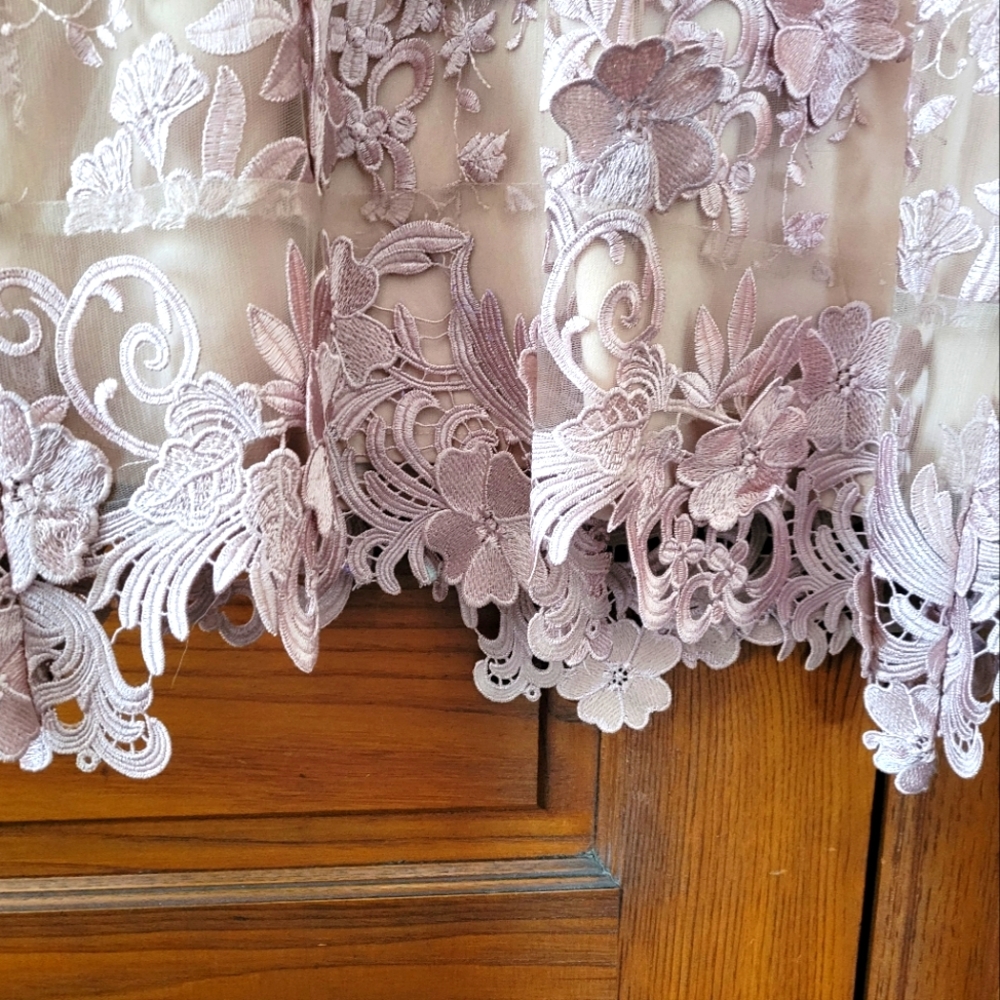 Mauve Lace & Applique Dress - Picture 6 of 7